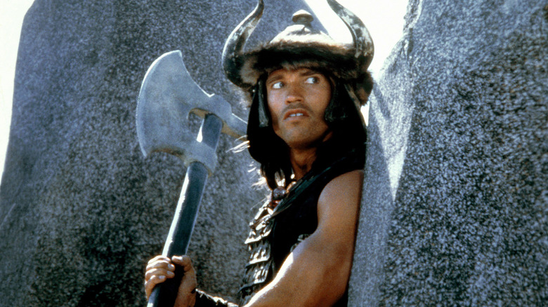 Conan the Barbarian holding an axe