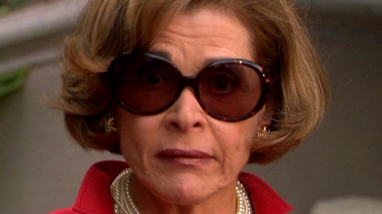 Jessica Walter peeking from behind sunglasses Arrested Development