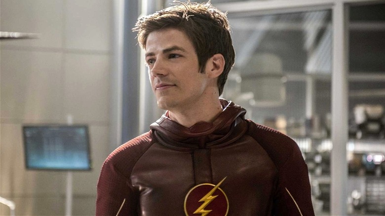 Barry Allen/The Flash looking intently in The Flash (2014)