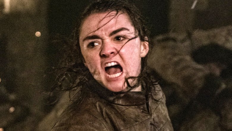 Maisie Williams as Arya Stark on Game of Thrones season 8 episode 3