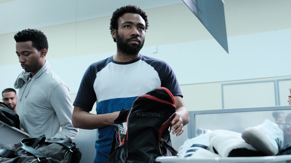 Atlanta Donald Glover with a backpack