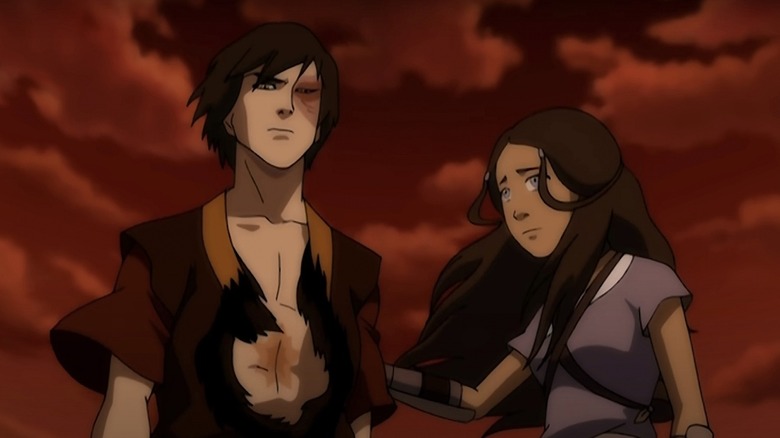 Katara and Zuko stand together