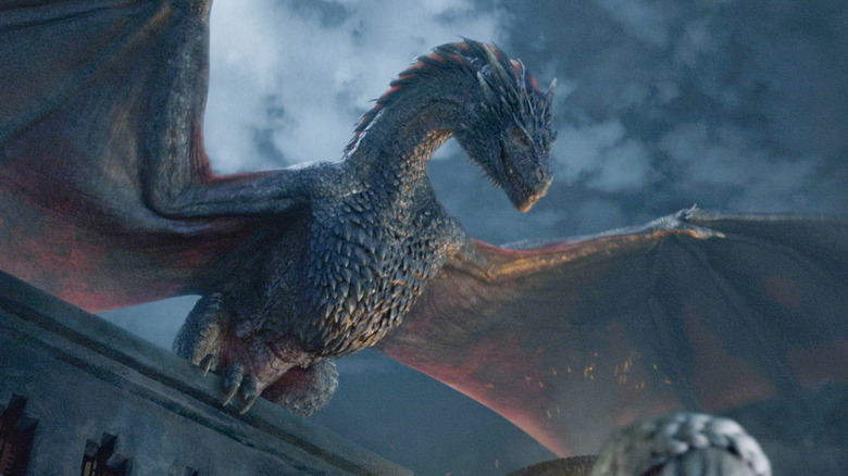 A dragon spreads its wings