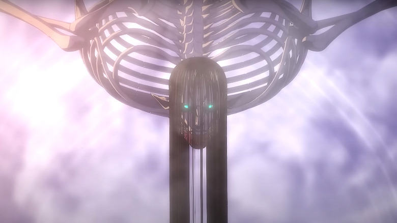 Eren's Founding Titan glares ominously