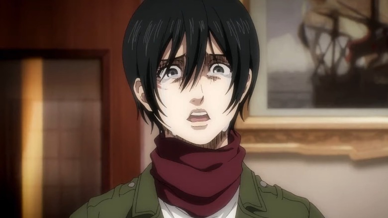 Mikasa with a face full of tears