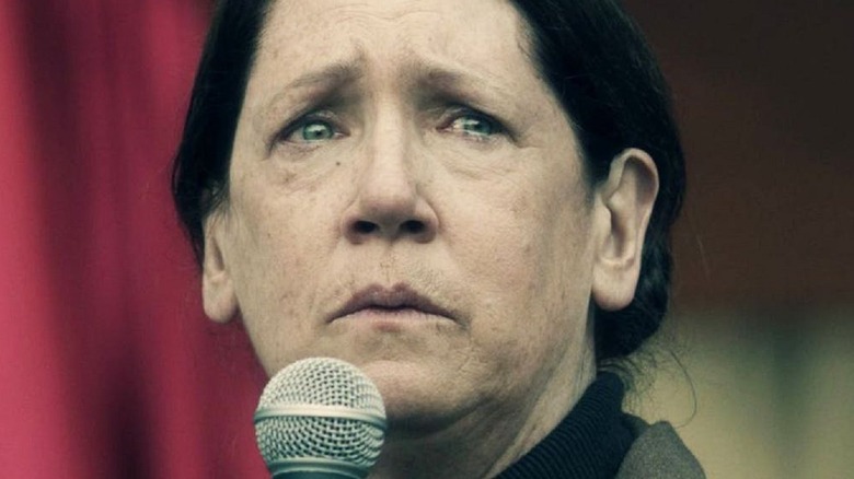 Aunt Lydia with microphone