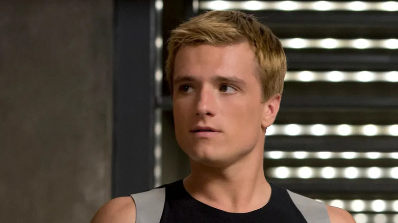 Peeta looking concerned
