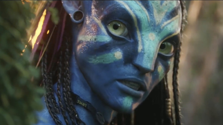 Neytiri wearing colorful face paint