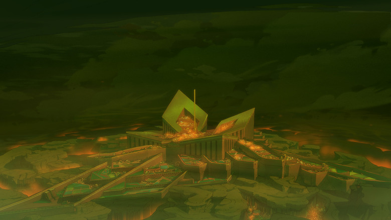 Clouds roll in over Ellora as a storm brews in Avatar: Seven Havens (2026)