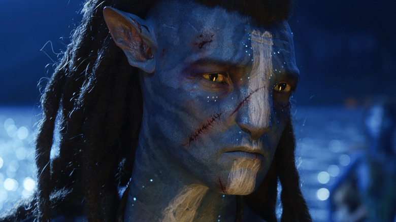 Sam Worthington with facepaint in Avatar