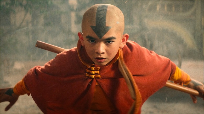 Aang looking ready to fight