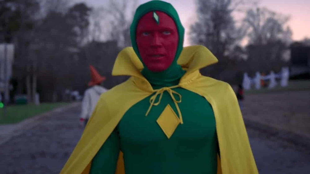 Vision in classic comics costume in WandaVision