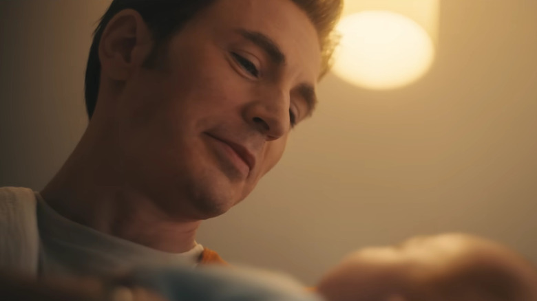 Steve Rogers holding a baby in Avengers: Doomsday