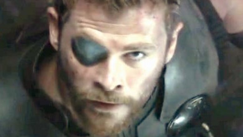 Thor on bridge with eyepatch in Avengers: Infinity War