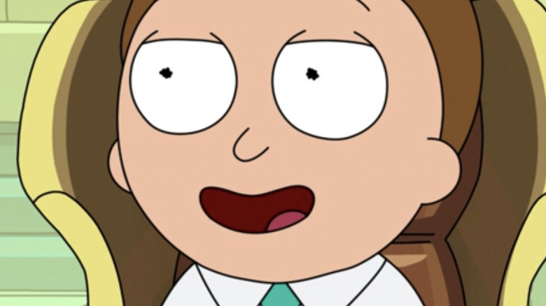 Evil Morty sitting at the dinner table