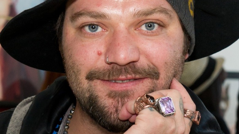 Bam Margera at art exhibit