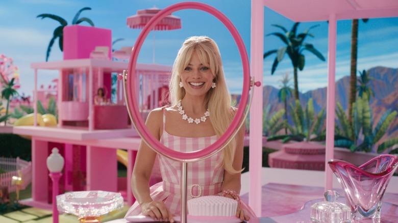 Barbie smiling in mirror