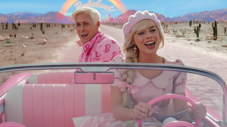 Barbie and Ken in car singing