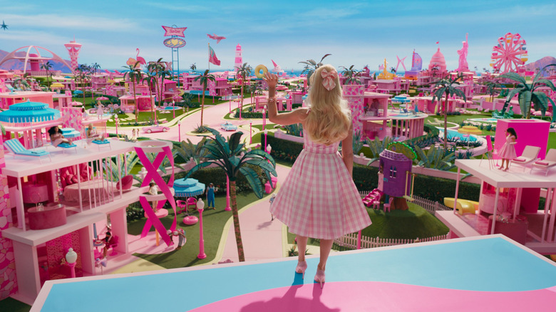 Barbie waving at Barbieland gingham dress