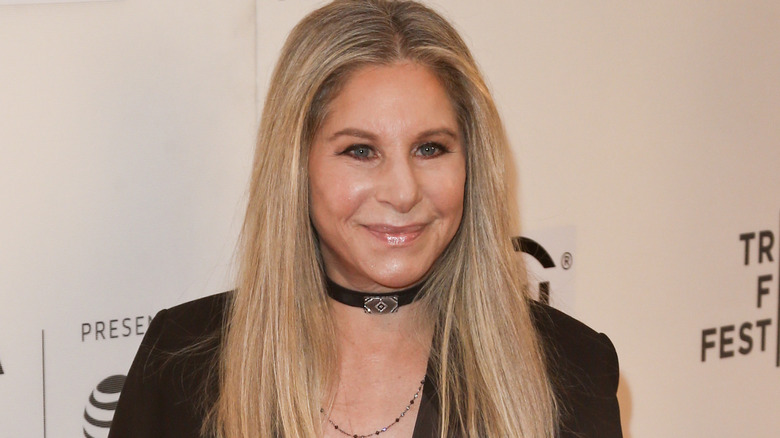 Barbra Streisand posing for photos at Tribeca Film Festival