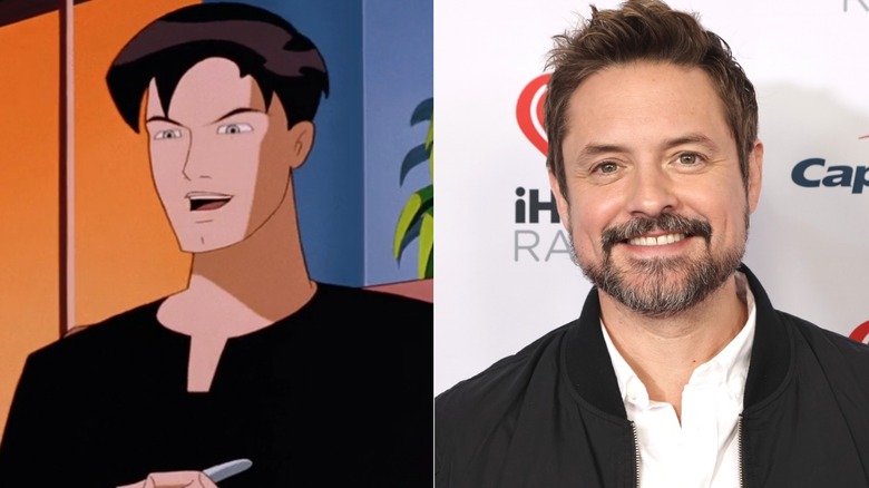 Left: Terry McGinnis holding a spoon in "Batman Beyond"; Right: Will Friedle smiling at an iHeartRadio event