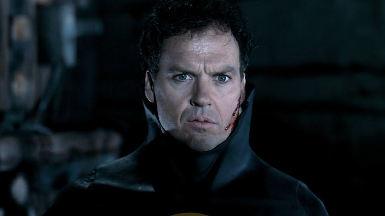 Michael Keaton looking shocked as Batman