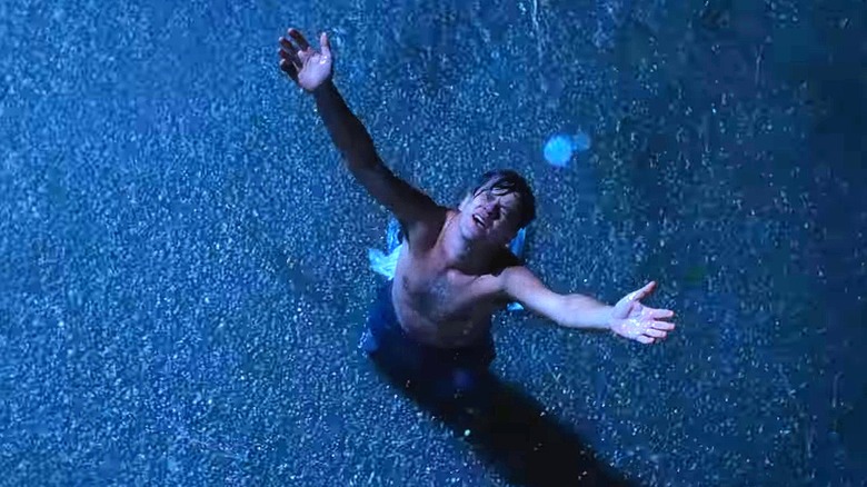 Andy standing in the rain