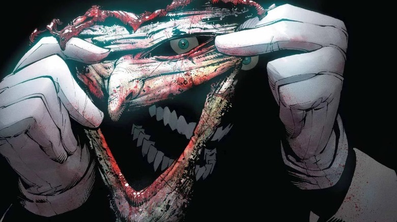 The Joker's face removed from his head