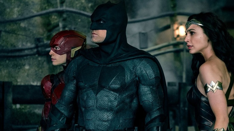 Ben Affleck with his superpowered companions