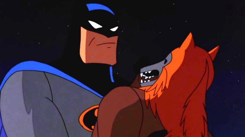 Batman grabs Fox on Batman: The Animated Series (1992-1995)