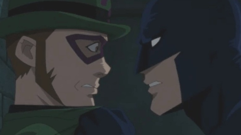 Batman threatens Riddler