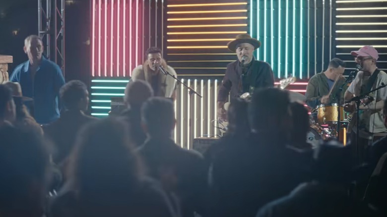 Josh performing with Hot Chip in "Beef"