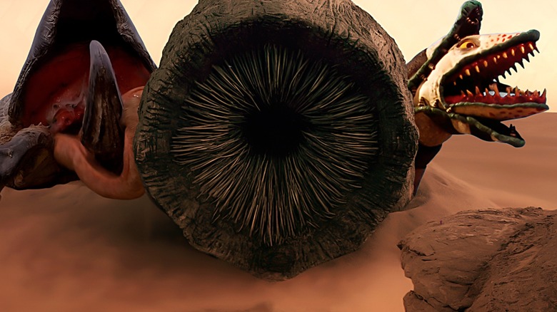 Sandworms on a sand dune