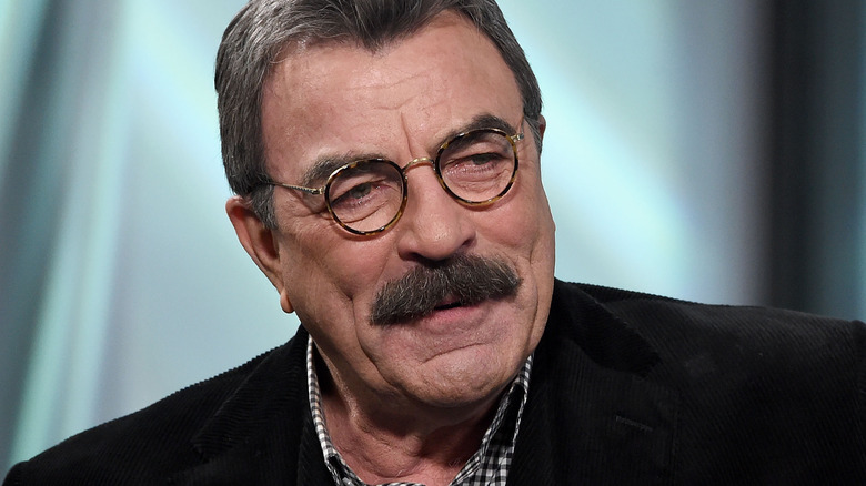 Tom Selleck looking to the side