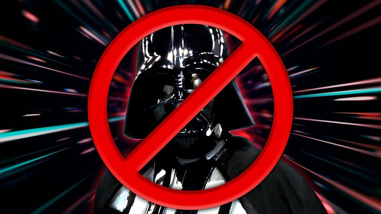 Darth Vader with outlawed sign