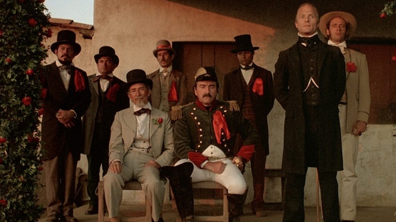 William Walker standing next to Nicaraguan officials in "Walker" (1987)