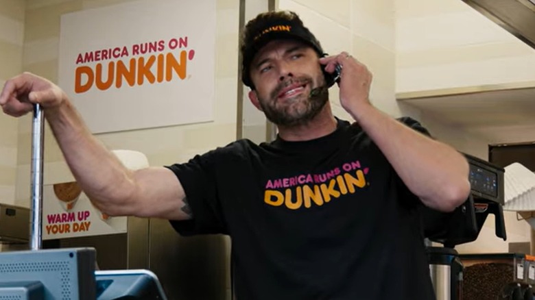 Ben Affleck working at Dunkin' Donuts