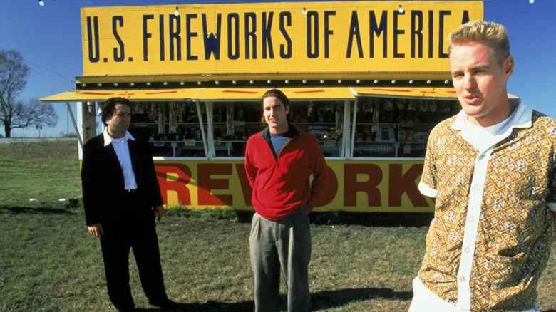 Dignan, Anthony, and Bob visit a fireworks stand in "Bottle Rocket" (1996)