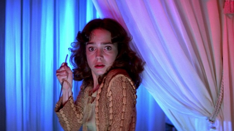 Jessica Harper in Suspiria with knife