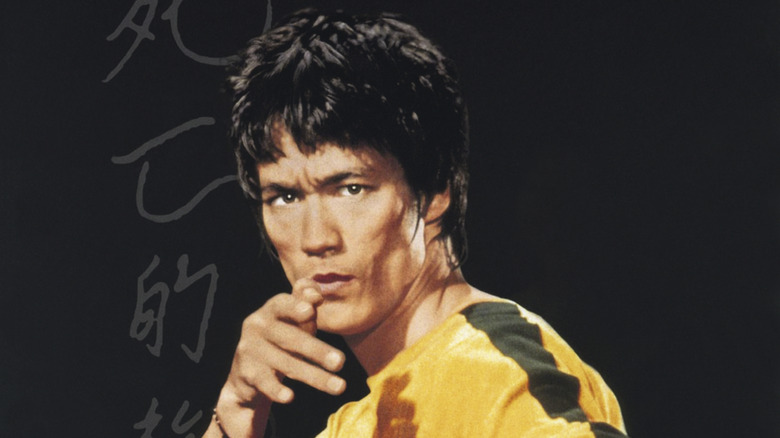 Bruce Lee wearing yellow