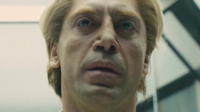 Javier Bardem staring