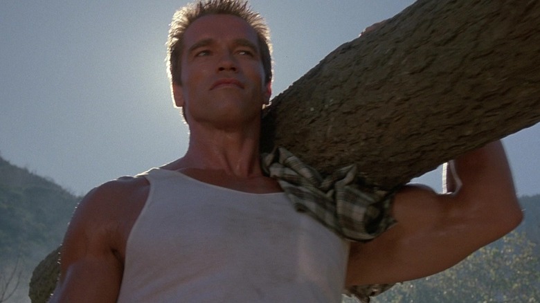 Arnie carrying tree