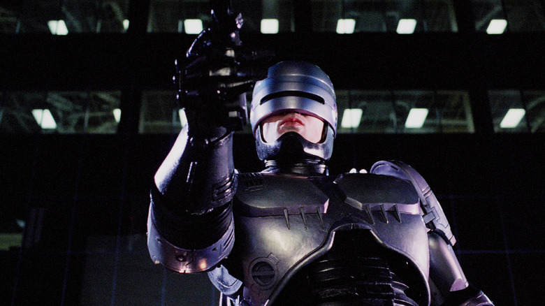 Robocop holding gun