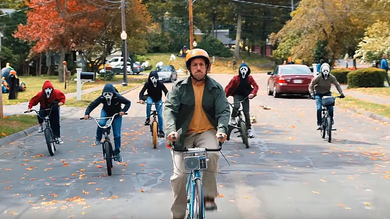 Hubie rides his bicycle