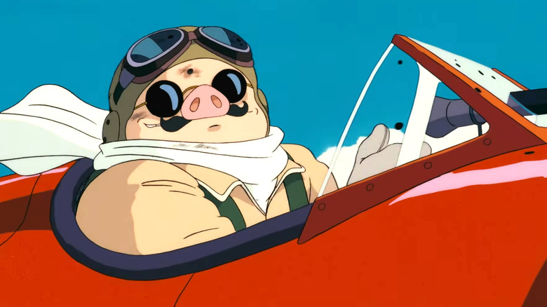 Porco Rosso sitting in the plane in Porco Rosso