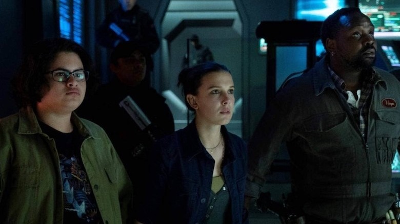 Julian Dennison, Millie Bobby Brown and Brian Tyree Henry in Godzilla vs. Kong
