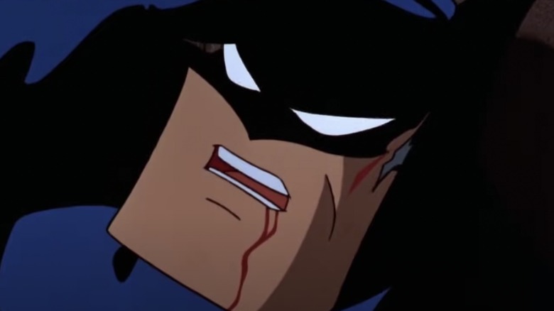 Batman grimacing