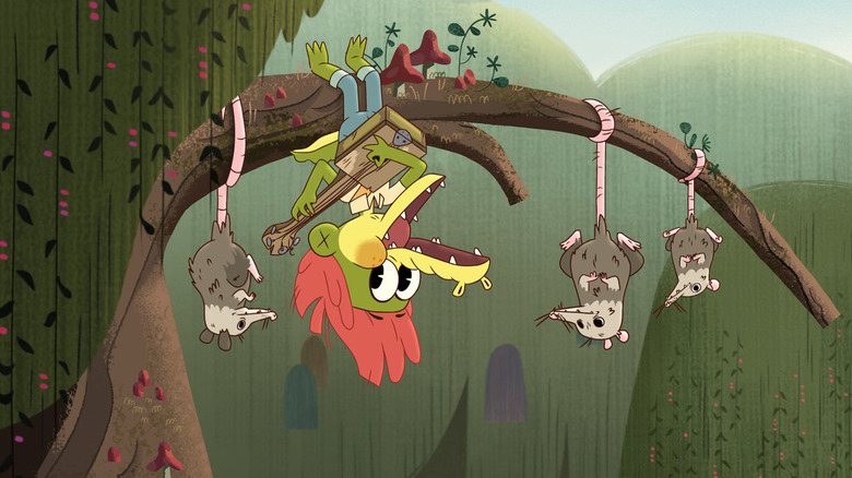 Arlo hanging with possums.