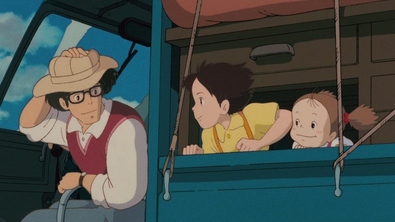 Satsuki and Mei in truck