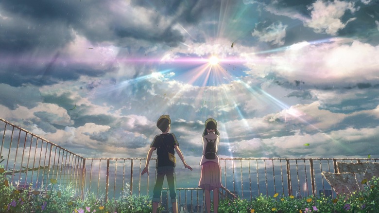 Hodaka and Hina in sunlight